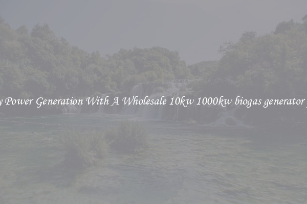 Easy Power Generation With A Wholesale 10kw 1000kw biogas generator price
