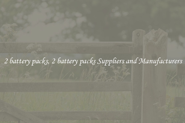 2 battery packs, 2 battery packs Suppliers and Manufacturers