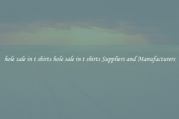 hole sale in t shirts hole sale in t shirts Suppliers and Manufacturers