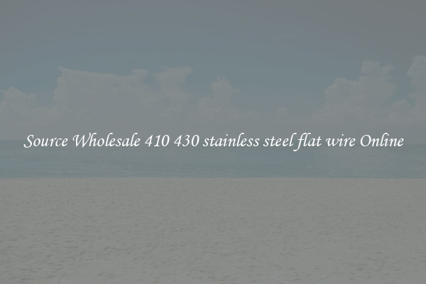 Source Wholesale 410 430 stainless steel flat wire Online