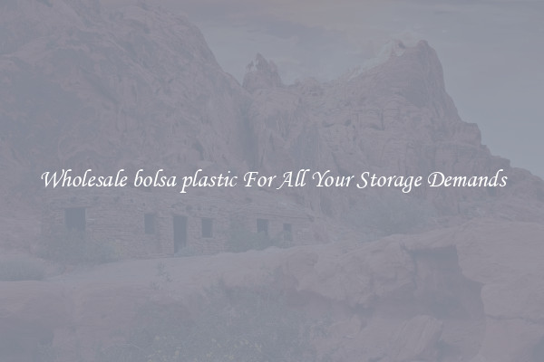 Wholesale bolsa plastic For All Your Storage Demands